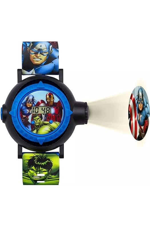 Reloj digital para niños AVENGERS AVG3536 - Esfera multicolor y correa azul de PU.