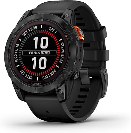 Reloj Garmin f?nix ??7 Pro Solar: GPS, carga solar, pantalla táctil, linterna LED, música y 22 días de batería.