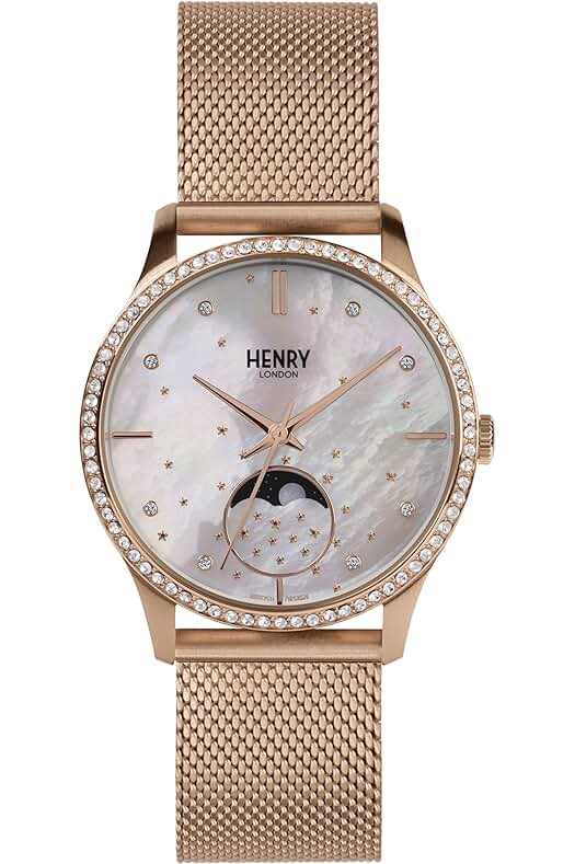 Reloj Henry London Fase Lunar Unisex en Acero Inoxidable HL35-LM-0322