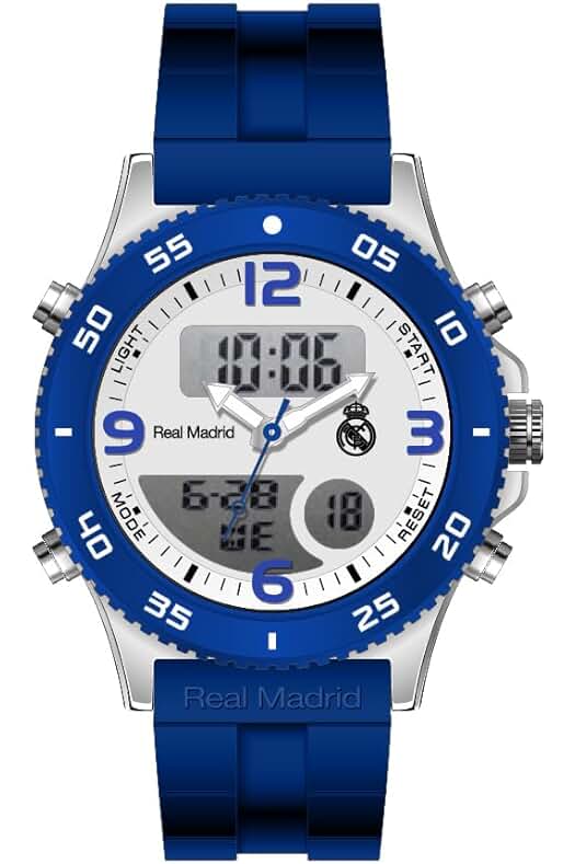 Reloj Infantil Real Madrid RMD0014-05: Analógico y Digital, 3 ATM, Calendario, Cronómetro, Alarma, Luz.