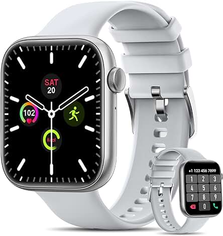 Reloj inteligente con asistente de voz, monitor de ritmo cardíaco y sueño. Ideal para Android e iOS.