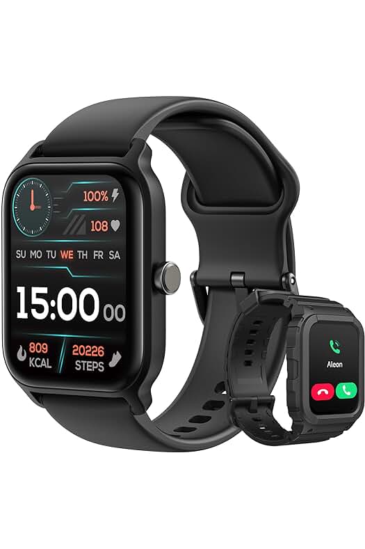 Reloj Inteligente Hombre con Alexa, Pantalla IP68 Impermeable, Seguimiento de Salud y Llamadas