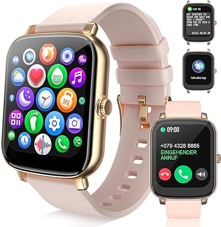 Reloj Inteligente Mujer: Elegante Smartwatch con Llamadas y Whatsapp, Monitoreo de Salud y Resistente al Agua.