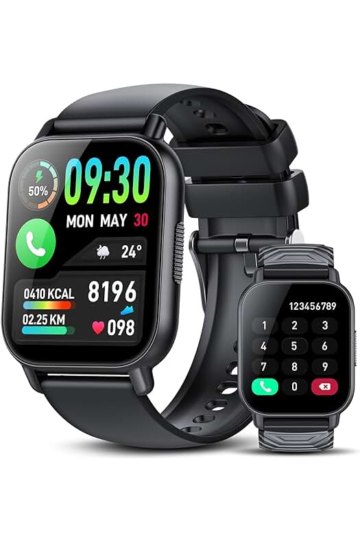 Reloj Inteligente para Hombre y Mujer con Llamadas, Monitor de Ritmo Cardíaco y Sueño