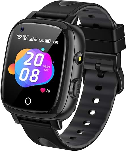 Reloj Inteligente para Niños con GPS, Videollamada y Funciones Educativas, Color Negro