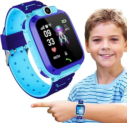 Reloj inteligente para niños con GPS y pantalla táctil resistente al agua.