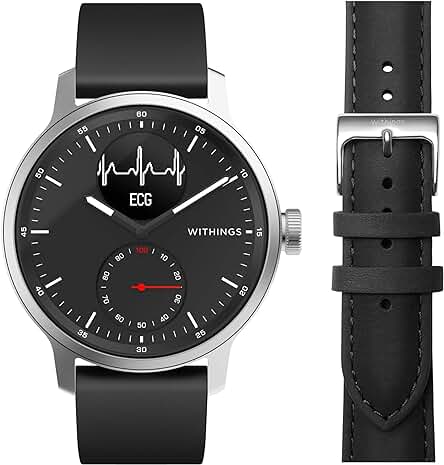 Reloj inteligente Withings Scanwatch 42 mm Blanco - ECG, tensiómetro, oxímetro y seguimiento del sueño.