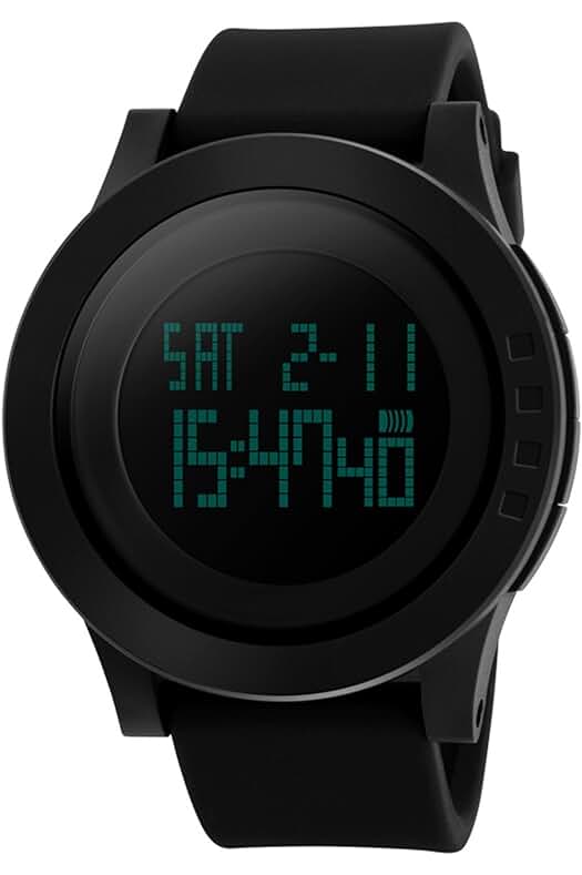 Reloj militar para hombre SKMEI con cronómetro, fecha y pantalla digital retroiluminada, correa de goma.