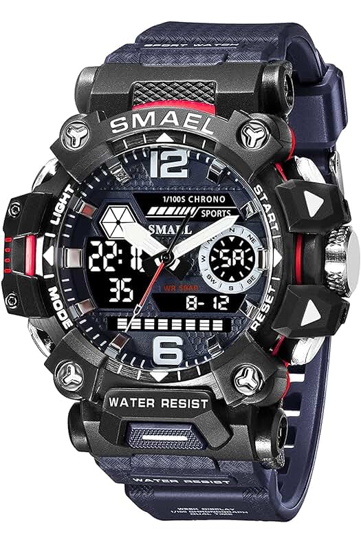 Reloj táctico para hombre con pantalla LED resistente al agua y diseño militar.