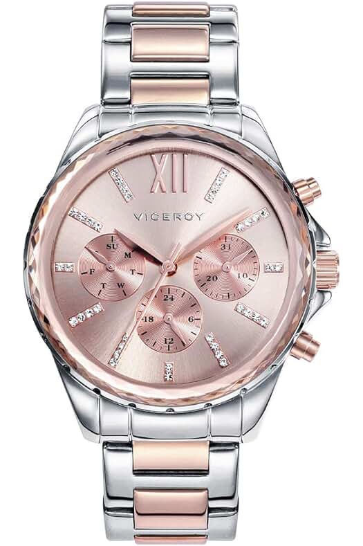 Reloj Viceroy para mujer con correa de acero inoxidable en color oro rosa.