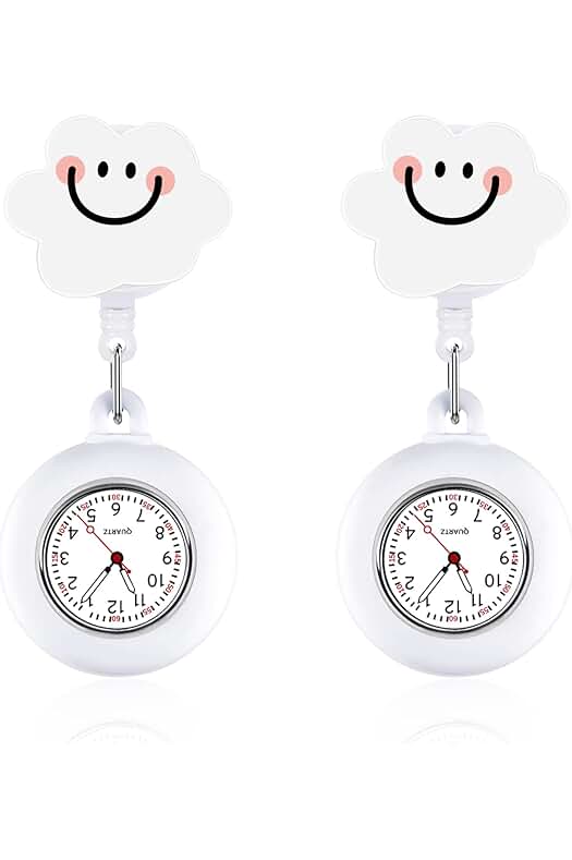 Relojes de enfermera portátiles con estilo de nube para regalar: Weewooday 2 Relojes de Enfermera Linda.