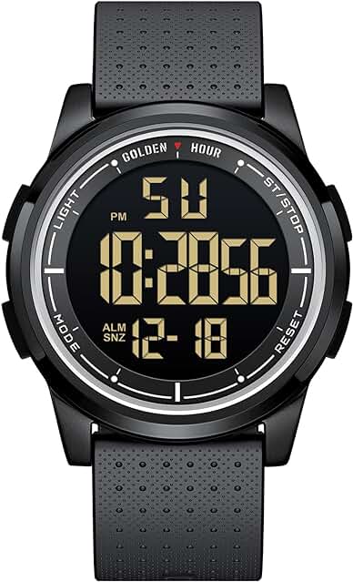 Relojes Deportivos Impermeables con Pantalla Gran Angular y Correa de Caucho para Hombres y Mujeres