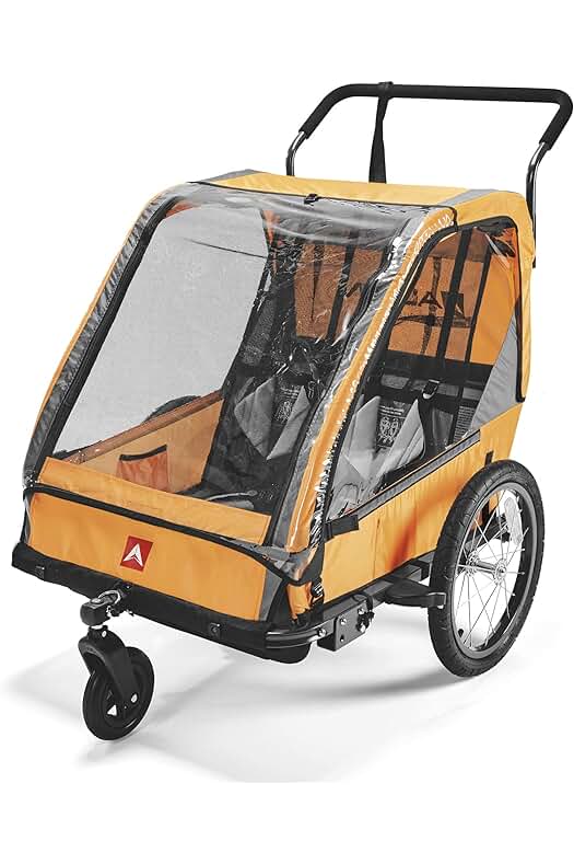 Remolque bicicleta naranja Allen Sports Hi-Viz para niños: seguro y divertido.