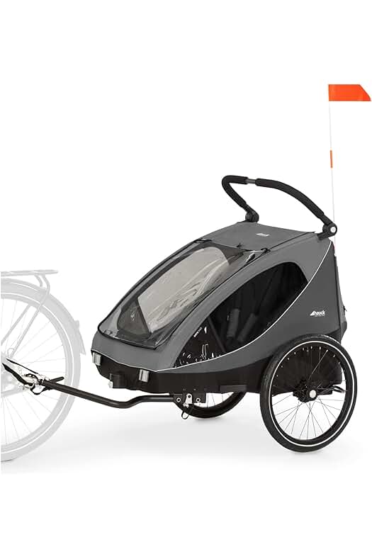 Remolque Bicicleta Niños: Dryk Duo, cómodo y seguro para pasear en bicicleta.