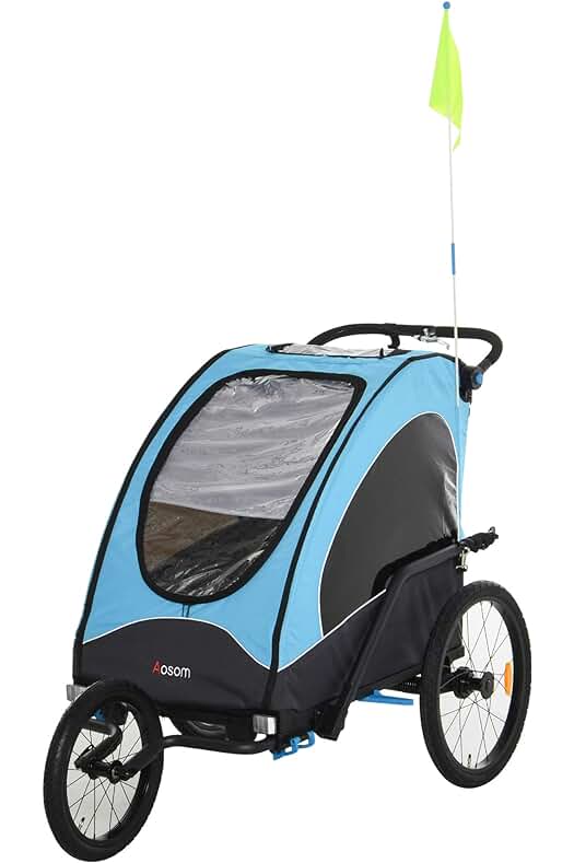 Remolque Infantil Bicicleta HOMCOM: Cómodo, seguro y versátil para disfrutar paseos en bicicleta en familia.