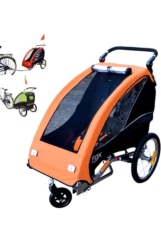 Remolque para bicicleta infantil con rueda giratoria y plegable - Papilioshop Fox