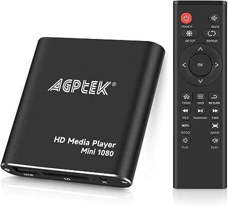 Reproductor multimedia AGPTEK: Reproduce tus contenidos en HD con este mini reproductor multimedia.
