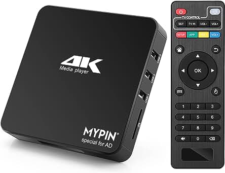 Reproductor Multimedia TV MYPIN HDMI 4K: Soporte 8TB HDD/256G USB, Salida HDMI/AV