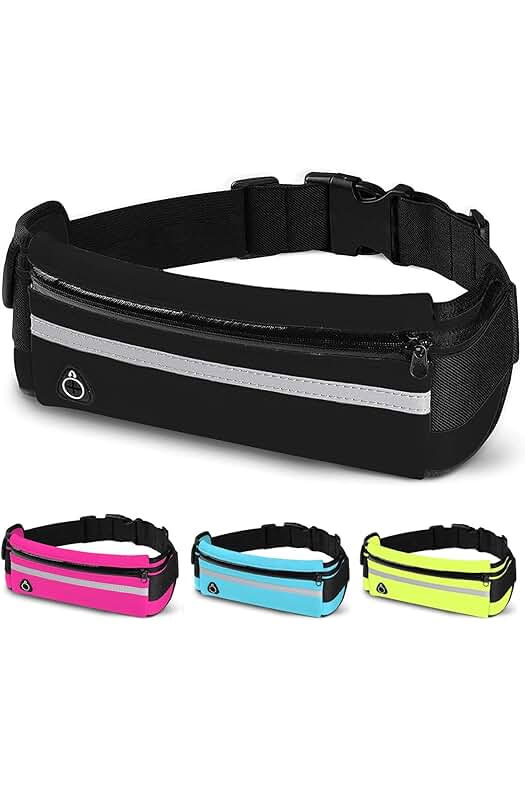 Riñonera Deportiva Impermeable DORNNA® para Mujer - Cinturón Ajustable para Running y Viaje. (Negro)