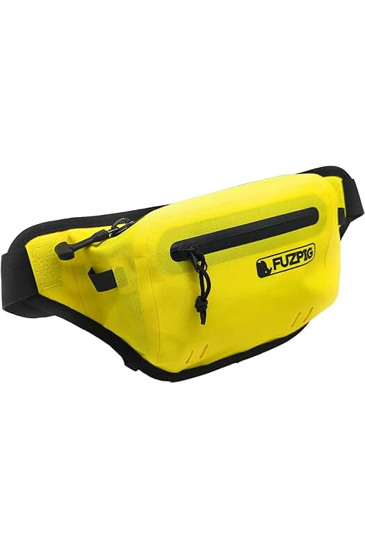 Riñonera Fuzpig IPX7: La mejor opción impermeable para deportes acuáticos. Amarillo, talla única.