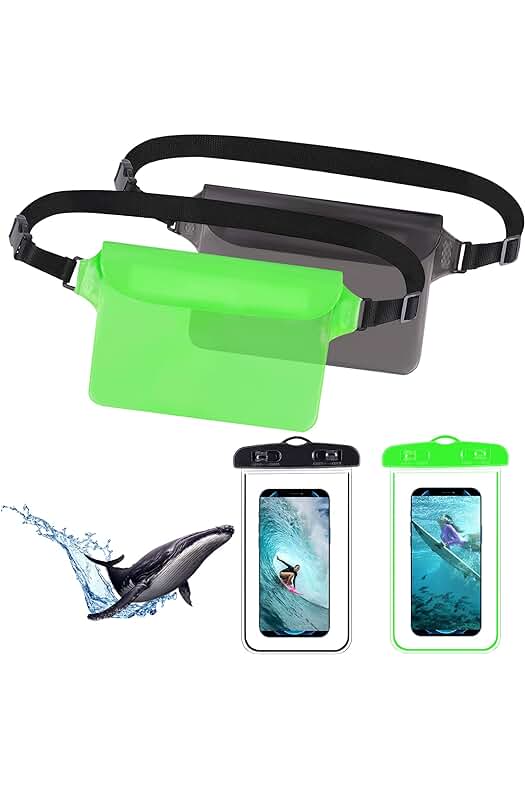 Riñonera Impermeable: Bolsa Acuática para Deportes Acuáticos con Cinturón Ajustable (4 Pcs)