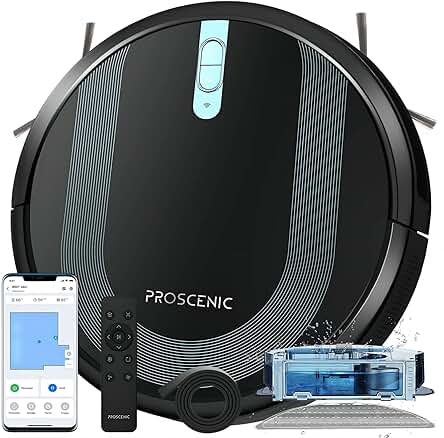 Robot Aspirador Proscenic 850T: Potente Limpieza para Mascotas - Navegación Inteligente y Control por Voz.