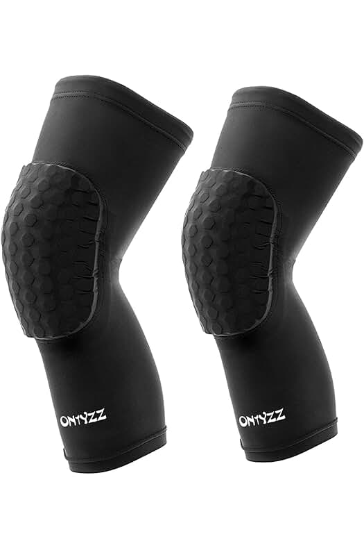 Rodilleras de compresión unisex para deporte - ONTYZZ, Negro+Largo/L, a prueba de choques.