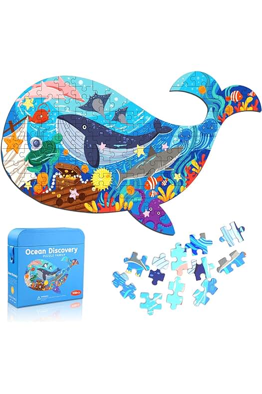 Rompecabezas de Ballena para Niños: Juego Educativo de Puzzle de 108 Piezas
