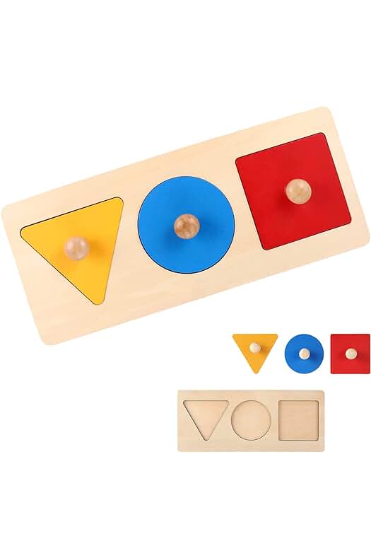 Rompecabezas de Madera Montessori para Niños - Juguete Educativo de Formas Geométricas