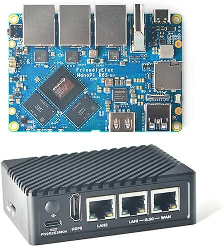Router NanoPi R6S: Potente enrutador 8K con carcasa de metal y múltiples sistemas operativos compatibles.