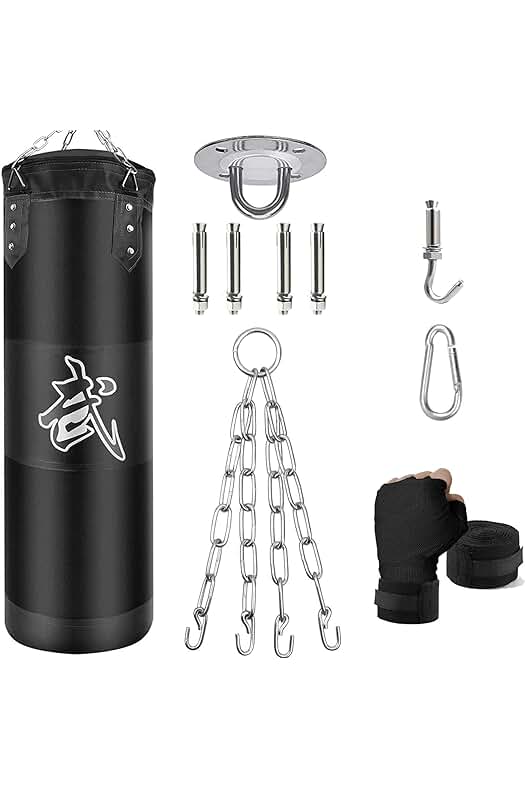 Saco de Boxeo Colgante ZERUIDM: Set Completo para Adultos y Niños sin Relleno