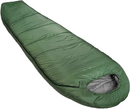 Saco de dormir Amazon Basics para acampar y senderismo, ligero y resistente al clima frío