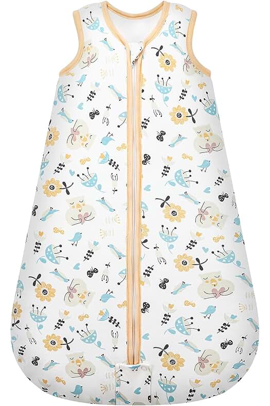 Saco de dormir bebé de algodón orgánico premium para invierno y todas las estaciones.