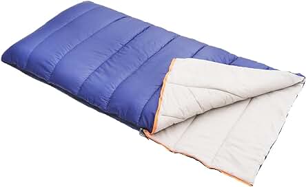 Saco de dormir rectangular Amazon Basics - Ideal para acampar y senderismo en clima frío.