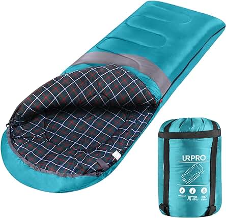 Saco de Dormir URPRO: Ligero, Impermeable y Versátil para Camping, Mochilero y Senderismo.
