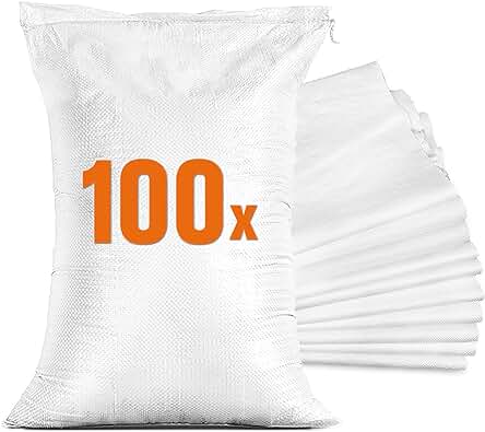 Sacos de rafia para emergencias de inundaciones: alta calidad y resistencia (40 x 60 cm)