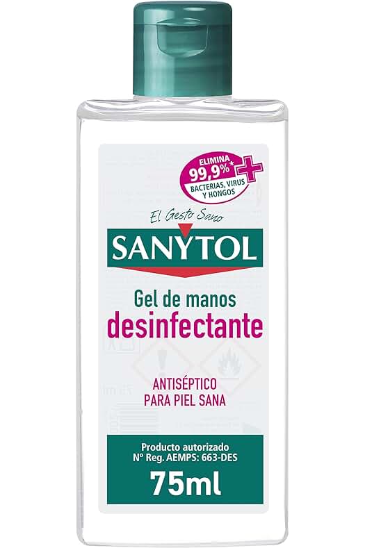 Sanytol - Desinfectante de manos sin enjuague y hipoalergénico de 75 ml.