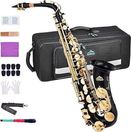 Saxofón Alto EASTROCK en Negro y Dorado: El Mejor Instrumento para Tus Melodías.