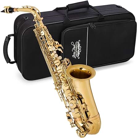 Saxofón alto para estudiantes Jean Paul USA AS-400 - Color amarillo vibrante.