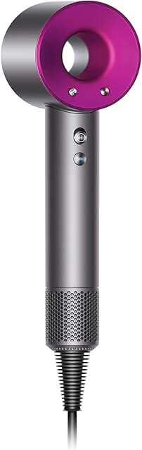 Secador de pelo Dyson Supersonic, color metal y fucsia, HD0, set de regalo, blanco.