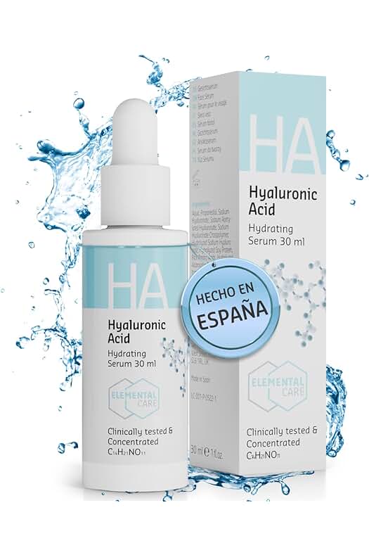 Serum Facial de Acido Hialuronico - Hidratación Intensa y Efecto Antiarrugas - Elemental Care