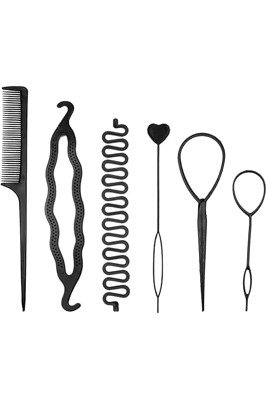 Set de 6 Accesorios para Peinado, Herramientas de Diseño para Trenzado de Cabello