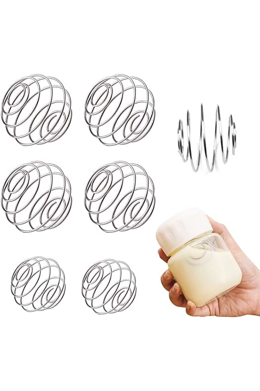 Set de 6 bolas de agitación de acero inoxidable para mezclar bebidas y proteínas en polvo.