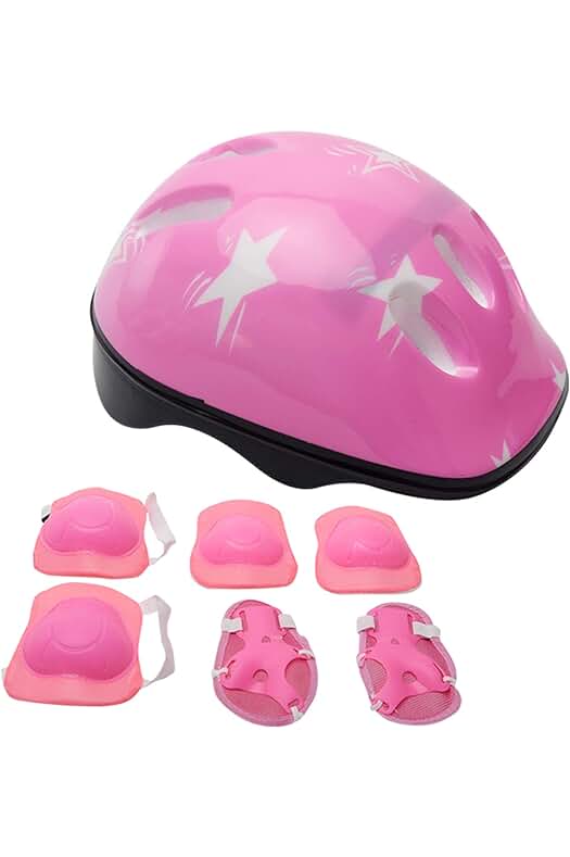 Set de 7 protectores ajustables para casco de monopatín y bicicleta para niños