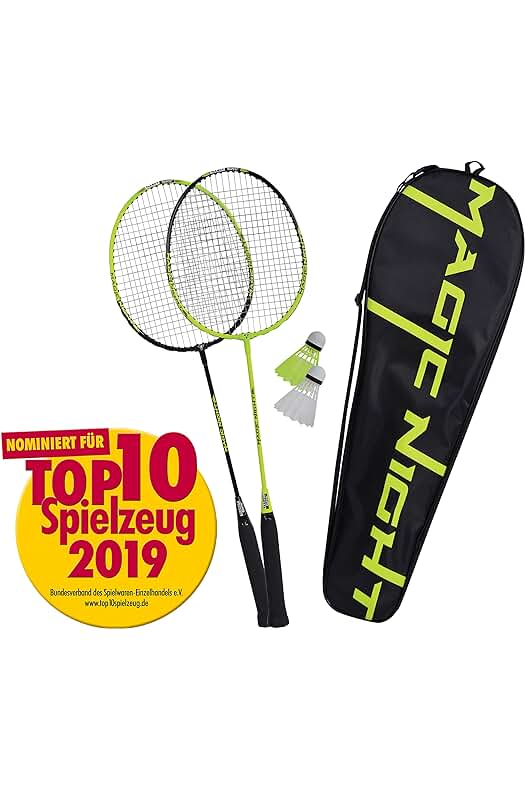 Set de Badminton Nocturno con Raquetas y Volantes LED para Jugar en la Oscuridad.