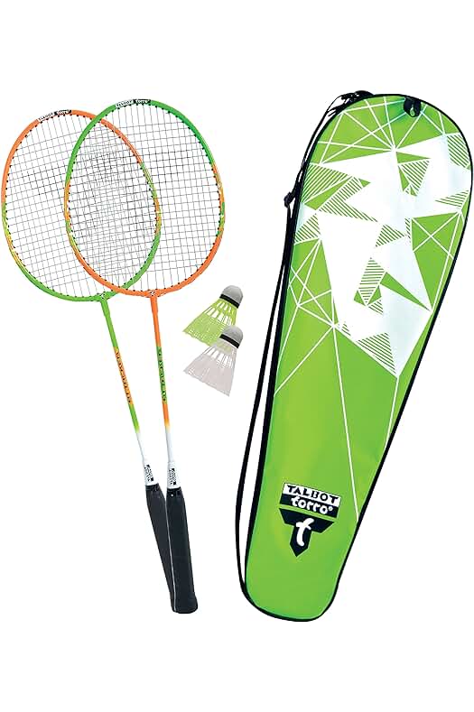 Set de Badminton Talbot Torro 2-Attacker con Raquetas, Volantes y Bolso de Alta Calidad