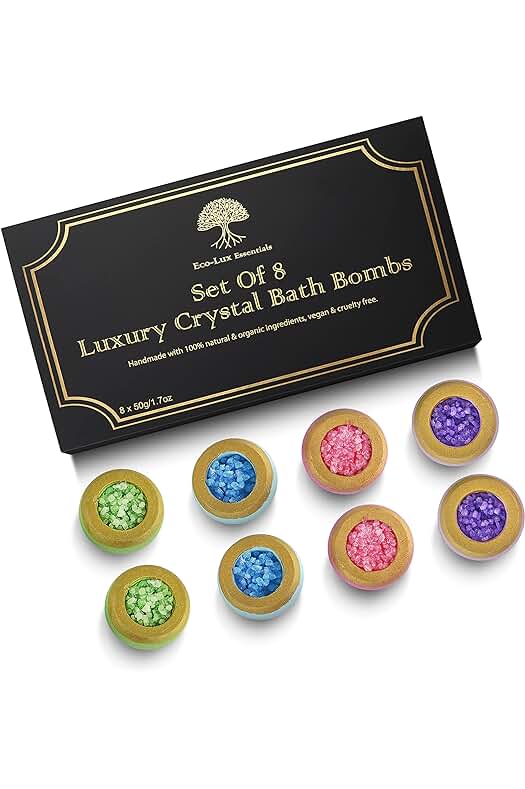 Set de bombas de baño de lujo con aceites esenciales naturales y orgánicos.