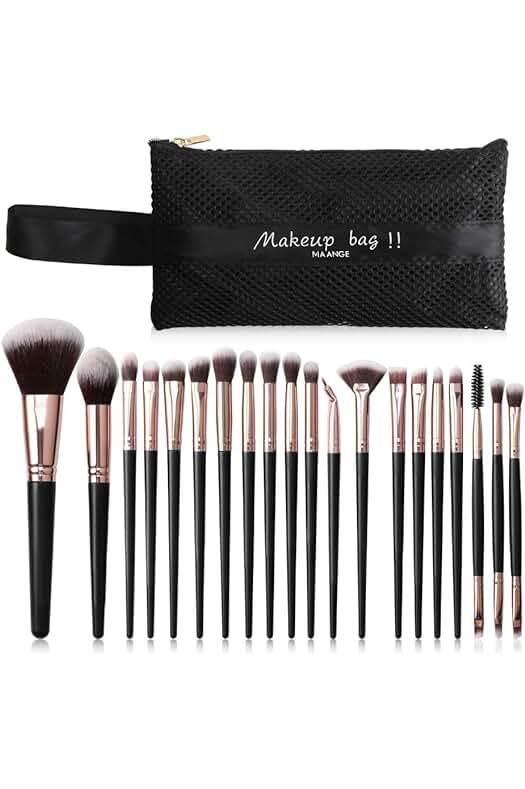 Set de brochas de maquillaje profesional con bolsa de viaje - 20 piezas para un maquillaje impecable.