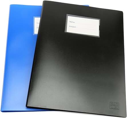 Set de Carpetas y Fundas A4 - Organizador de Documentos con 100 Fundas Transparentes - Varios Colores