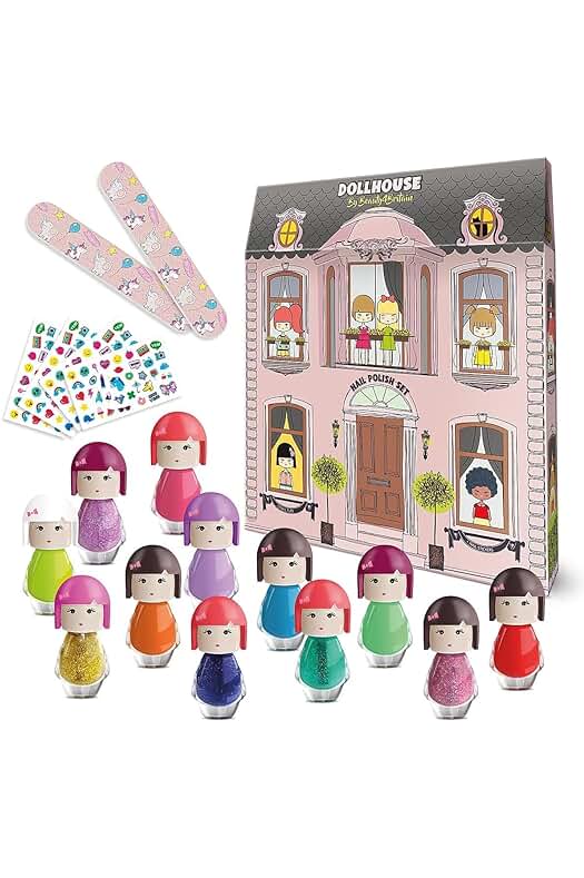 Set de esmaltes de uñas no tóxicos y de secado rápido con aroma a fresa.